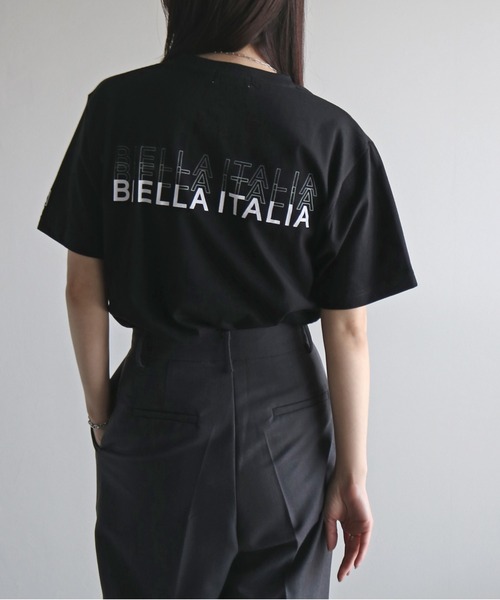 FILA（フィラ）の「ＦＩＬＡ３段ロゴバックプリントＴシャツ（Tシャツ/カットソー・レディース・スミクロ/ネイビー/ホワイト/ピンク/ブラック/オフホワイト/杢グレー・M/L/XL）」の3枚目の写真