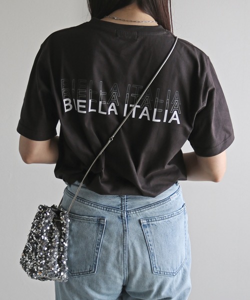 FILA（フィラ）の「ＦＩＬＡ３段ロゴバックプリントＴシャツ（Tシャツ/カットソー・レディース・スミクロ/ネイビー/ホワイト/ピンク/ブラック/オフホワイト/杢グレー・M/L/XL）」の21枚目の写真