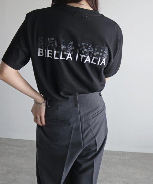 FILA（フィラ）の「ＦＩＬＡ３段ロゴバックプリントＴシャツ（Tシャツ/カットソー・レディース・スミクロ/ネイビー/ホワイト/ピンク/ブラック/オフホワイト/杢グレー・M/L/XL）」の18枚目の写真
