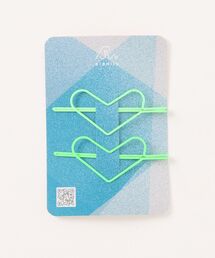 bibmilk(ru~N)BIBMILK WIRE HEART PINS 2PCS - NEON(wAs)