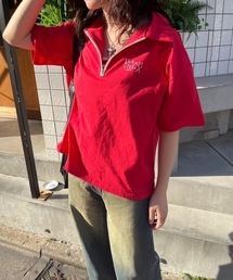 nemne store | 《低身長サイズあり》配色ハーフジップポロTシャツ(Tシャツ/カットソー)