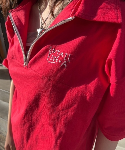 nemne store(ネンネストア)の「《低身長サイズあり》配色ハーフジップポロTシャツ(Tシャツ/カットソー・レディース・オートミール/ネイビー/レッド・SMALL/MEDIUM)」の19枚目の写真