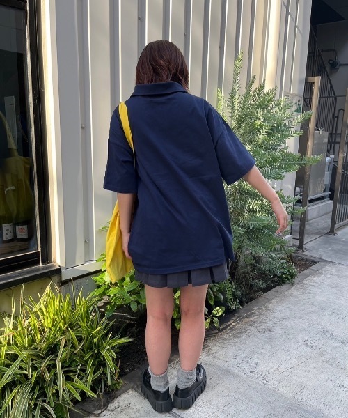 nemne store(ネンネストア)の「《低身長サイズあり》配色ハーフジップポロTシャツ(Tシャツ/カットソー・レディース・オートミール/ネイビー/レッド・SMALL/MEDIUM)」の15枚目の写真