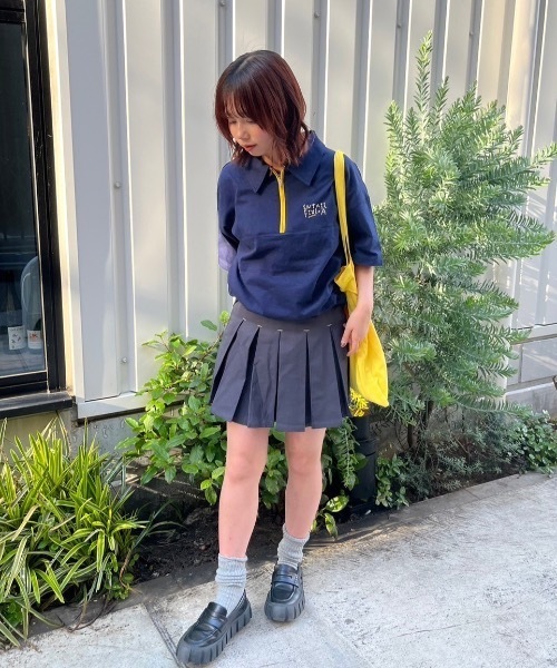 nemne store(ネンネストア)の「《低身長サイズあり》配色ハーフジップポロTシャツ(Tシャツ/カットソー・レディース・オートミール/ネイビー/レッド・SMALL/MEDIUM)」の17枚目の写真