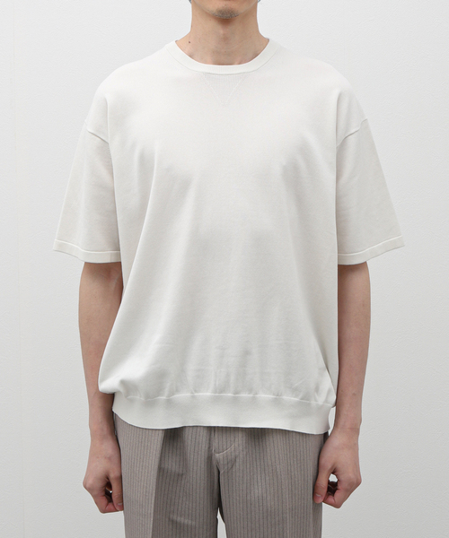 EDIFICE(エディフィス)の「ストーンウォッシュ ニットTシャツ(ニット/セーター・メンズ・ダークブルー/ホワイト系その他・LARGE/MEDIUM)」の1枚目の写真