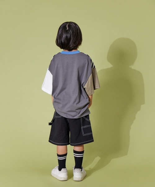 PAIRMANON STREET（ペアマノンストリート）の「【PAIRMANON STREET】ペインター デザイン  ハーフ ショート パンツ（その他パンツ・キッズ・ベージュ/ブラック/カーキ/ブラウン・100/110/150/140/120/90/130/160）」の9枚目の写真