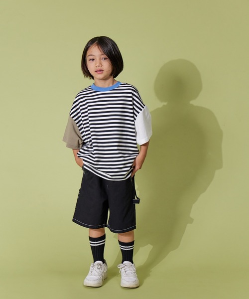 PAIRMANON STREET（ペアマノンストリート）の「【PAIRMANON STREET】ペインター デザイン  ハーフ ショート パンツ（その他パンツ・キッズ・ベージュ/ブラック/カーキ/ブラウン・100/110/150/140/120/90/130/160）」の10枚目の写真