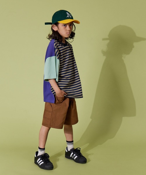 PAIRMANON STREET（ペアマノンストリート）の「【PAIRMANON STREET】ペインター デザイン  ハーフ ショート パンツ（その他パンツ・キッズ・ベージュ/ブラック/カーキ/ブラウン・100/110/150/140/120/90/130/160）」の14枚目の写真