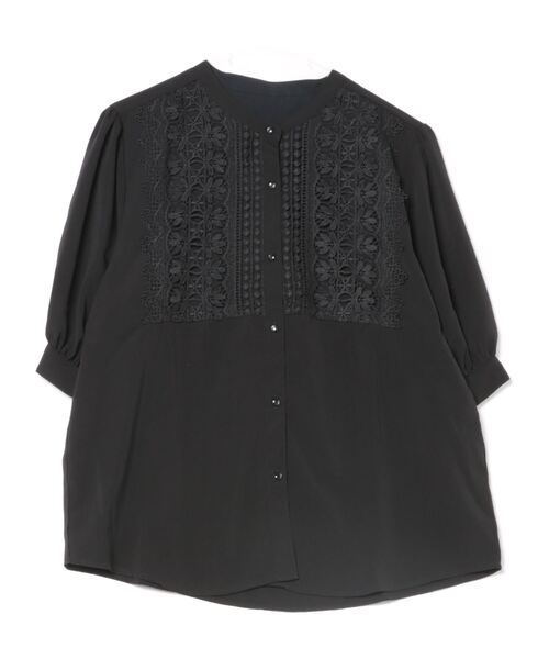 INTERPLANET(インタープラネット)の「デシン*レース5分袖ブラウス(シャツ/ブラウス・レディース・オフホワイト/グレイッシュベージュ/ブラック・FREE)」の22枚目の写真