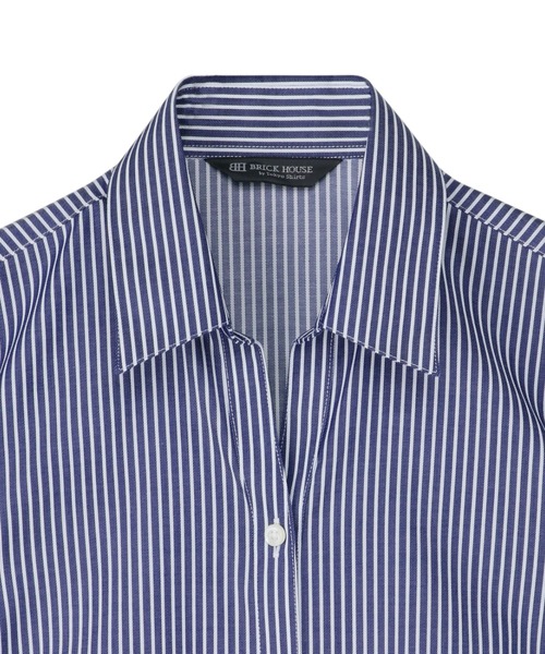 TOKYO SHIRTS(トウキョウシャツ)の「形態安定ノーアイロン スキッパー 半袖ビジネスワイシャツ(ビジネスシャツ・レディース・ネイビー・L/XL/LL/S/M)」の3枚目の写真