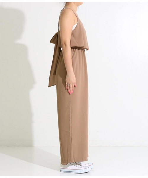 anap mimpi(アナップミンピ)の「バックリボンウエスト切替オールインワン(サロペット/オーバーオール・レディース・ピンク/ブラック・FREE)」の16枚目の写真