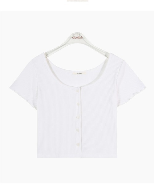 BEIDELLI（ベイデリー）の「[BELLIDE MADE] リブクロップドフリル半袖カーディガン（カーディガン/ボレロ・レディース・グレー/ブラック/イエロー/グリーン/ピンク/ホワイト・FREE）」の9枚目の写真