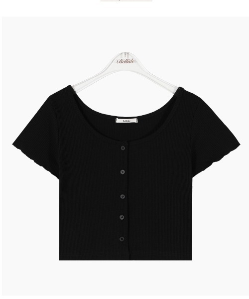 BEIDELLI（ベイデリー）の「[BELLIDE MADE] リブクロップドフリル半袖カーディガン（カーディガン/ボレロ・レディース・グレー/ブラック/イエロー/グリーン/ピンク/ホワイト・FREE）」の8枚目の写真