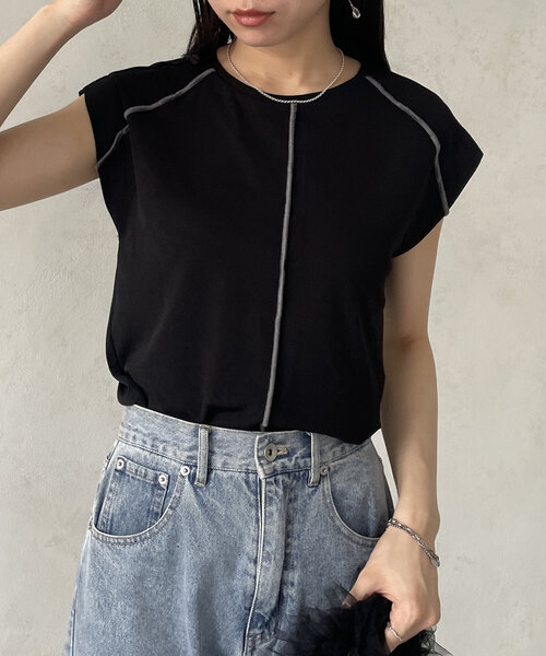 Thevon(ゼボン)の「配色シームシアーフレンチプルオーバー(Tシャツ/カットソー・レディース・ブラック/グレー/ブラウン/オフホワイト・FREE)」の20枚目の写真