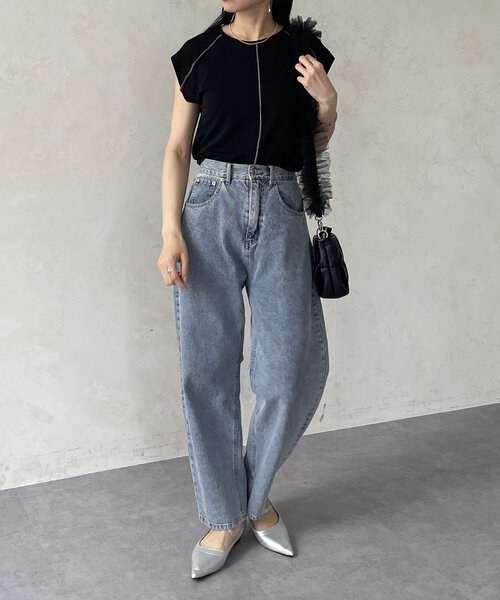 Thevon(ゼボン)の「配色シームシアーフレンチプルオーバー(Tシャツ/カットソー・レディース・ブラック/グレー/ブラウン/オフホワイト・FREE)」の19枚目の写真