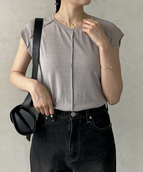 Thevon(ゼボン)の「配色シームシアーフレンチプルオーバー(Tシャツ/カットソー・レディース・ブラック/グレー/ブラウン/オフホワイト・FREE)」の16枚目の写真