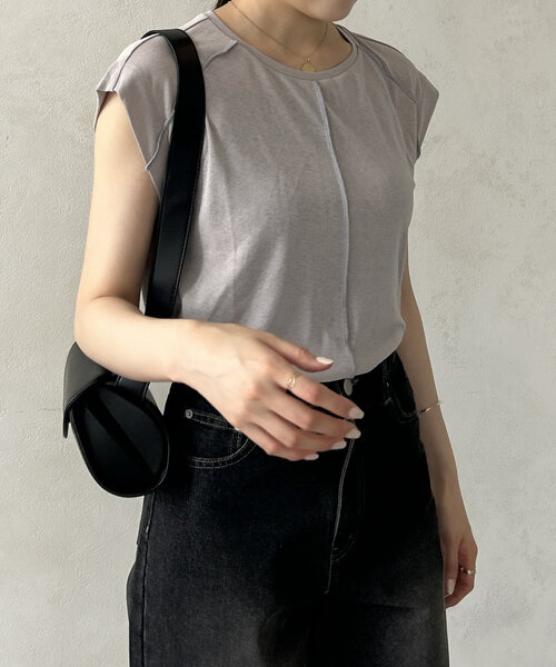 Thevon(ゼボン)の「配色シームシアーフレンチプルオーバー(Tシャツ/カットソー・レディース・ブラック/グレー/ブラウン/オフホワイト・FREE)」の13枚目の写真