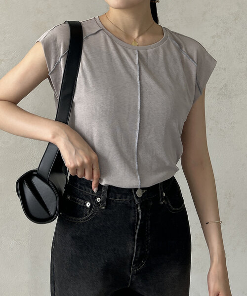Thevon(ゼボン)の「配色シームシアーフレンチプルオーバー(Tシャツ/カットソー・レディース・ブラック/グレー/ブラウン/オフホワイト・FREE)」の12枚目の写真