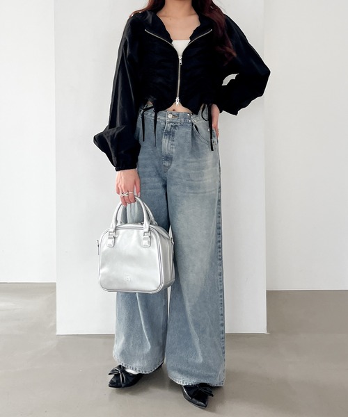 Heather（ヘザー）の「シャーリングリボンブルゾン 140738