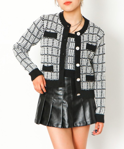GORGE(ゴージ)の「ニットツィードキャミ+カーデSET(アンサンブル・レディース・ブラック/アイボリー/ブラウン・F)」の16枚目の写真