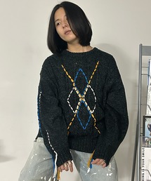 【美品】ロマンティッククラウン RC クラブ ケーブルニット ROMANTIC CROWN（ロマンティッククラウン）｜ニット/セーター