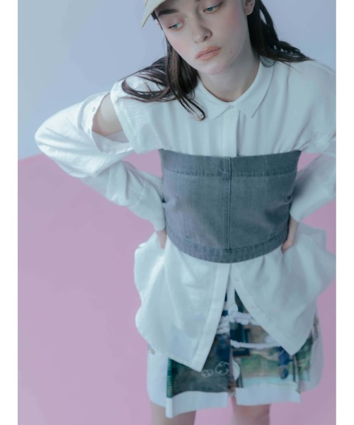 :ETHROF(イーサオブ)の「DENIM BARE BUSTIER(その他トップス・レディース・グレー・MEDIUM)」の11枚目の写真