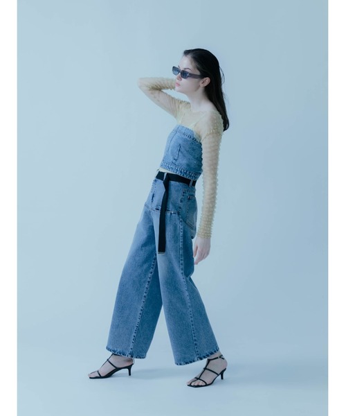 :ETHROF(イーサオブ)の「DENIM BARE BUSTIER(その他トップス・レディース・グレー・MEDIUM)」の13枚目の写真