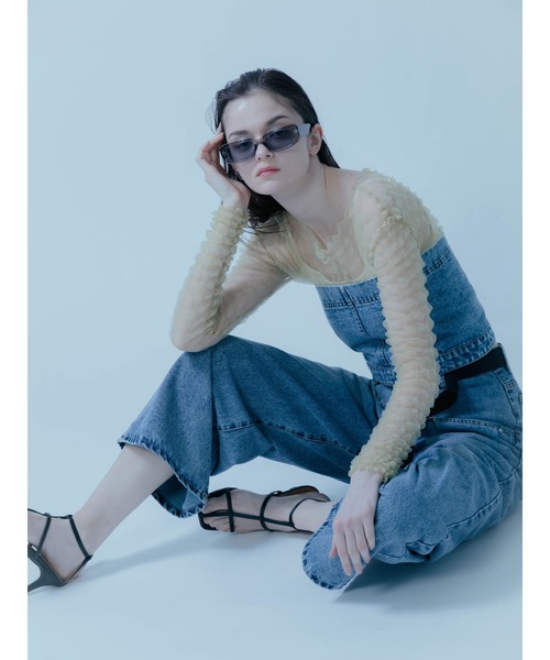 :ETHROF(イーサオブ)の「DENIM BARE BUSTIER(その他トップス・レディース・グレー・MEDIUM)」の3枚目の写真