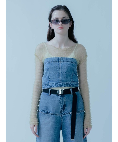 :ETHROF(イーサオブ)の「DENIM BARE BUSTIER(その他トップス・レディース・グレー・MEDIUM)」の7枚目の写真