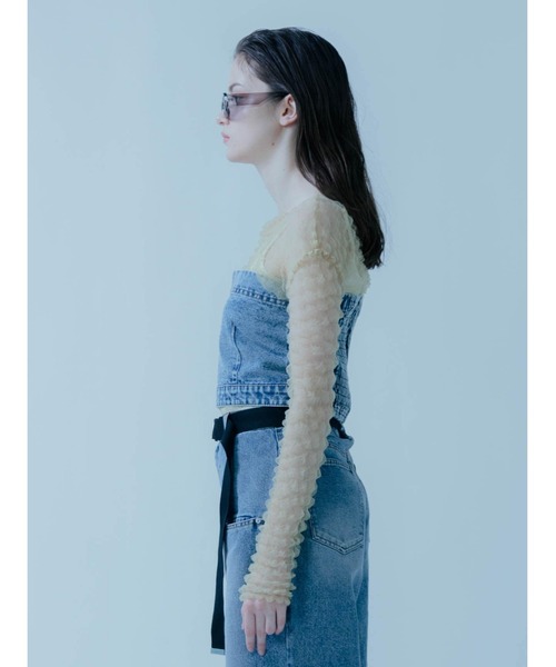 :ETHROF(イーサオブ)の「DENIM BARE BUSTIER(その他トップス・レディース・グレー・MEDIUM)」の8枚目の写真