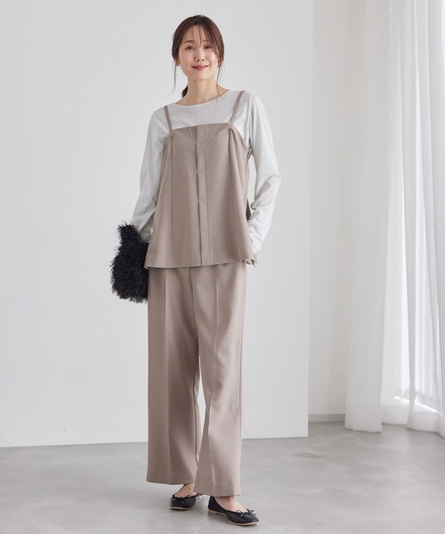 ROPE' PICNIC（ロペピクニック）の「ラップベルトパンツ/セットアップ対応・リンクコーデ（その他パンツ・レディース・ベージュ/チャコールグレー・38/36）」の5枚目の写真