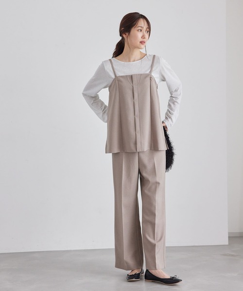 ROPE' PICNIC（ロペピクニック）の「ラップベルトパンツ/セットアップ対応・リンクコーデ（その他パンツ・レディース・ベージュ/チャコールグレー・38/36）」の7枚目の写真