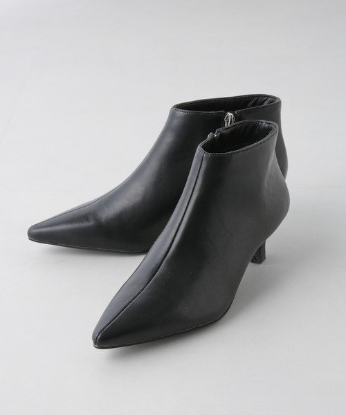 NANO universe（ナノユニバース）の「ポインテッドショートブーツ（ブーツ・レディース・ブラック/ベージュ・36/38/37）」の4枚目の写真