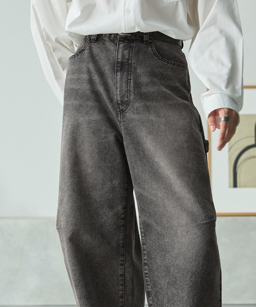 MONO-MART（モノマート）の「ヴィンテージメイクバギーカーブペインターデニムパンツ（デニムパンツ・メンズ・グレー/ブラック/インディゴブルー/サックスブルー・L/M/S）」の22枚目の写真