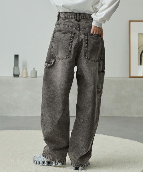 ヴィンテージメイクバギーカーブペインターデニムパンツ（デニムパンツ