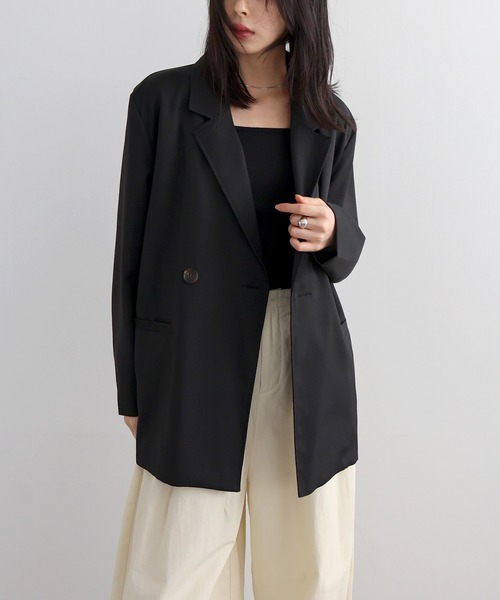 LIAN（リアン）の「ダブルテーラードジャケット（テーラードジャケット・レディース・グレイッシュベージュ/ブラック/グレー・FREE）」の6枚目の写真