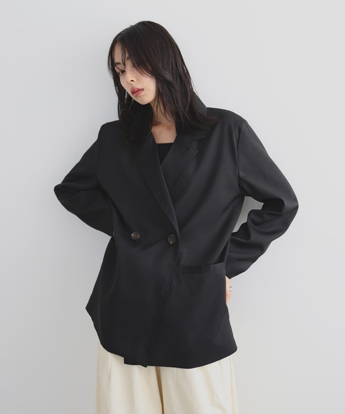 LIAN（リアン）の「ダブルテーラードジャケット（テーラードジャケット・レディース・グレイッシュベージュ/ブラック/グレー・FREE）」の13枚目の写真