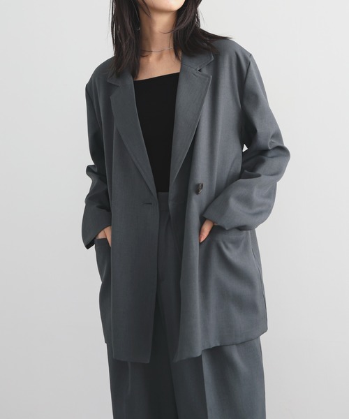 LIAN（リアン）の「ダブルテーラードジャケット（テーラードジャケット・レディース・グレイッシュベージュ/ブラック/グレー・FREE）」の21枚目の写真