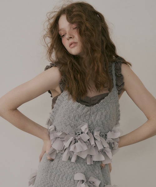 メニーリボンニットビスチェ【セットアップ対応】（その他トップス