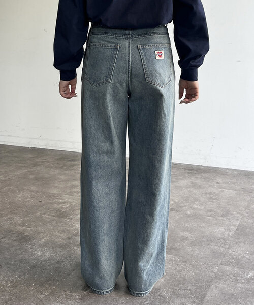 CPCM（シーピーシーエム）の「USAコットンランチパンツ（デニムパンツ・レディース・ネイビー/サックスブルー/ブルー・LARGE/MEDIUM）」の9枚目の写真