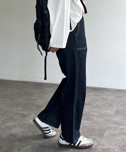 CPCM（シーピーシーエム）の「USAコットンランチパンツ（デニムパンツ・レディース・ネイビー/サックスブルー/ブルー・LARGE/MEDIUM）」の15枚目の写真