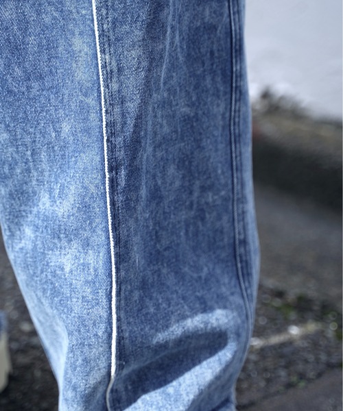 INTER FACTORY(インターファクトリー)の「しの - Vintage Like Chemical Wash Fringe Denim Slacks / ヴィンテージライクケミカルウォッシュフリンジデニムスラックス made in INTER FACTORY(スラックス・メンズ・ブラック/ブルー・SMALL/MEDIUM/LARGE)」の19枚目の写真