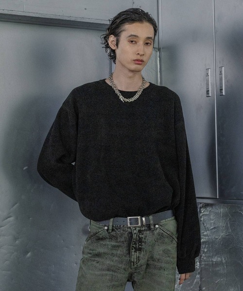 HARE(ハレ)の「シルキーSOFTモールニットプルオーバー(HARE)(ニット/セーター・メンズ・ブラック/グレー/レッド・SMALL/MEDIUM)」の9枚目の写真