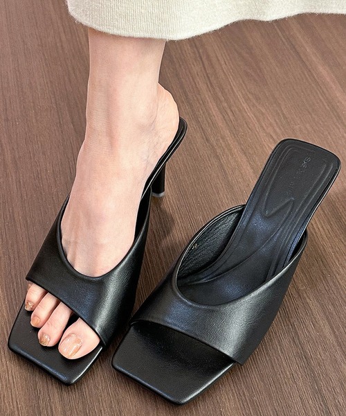 MILAE(ミレ)の「オープントゥヒールパンプス(パンプス・レディース・ブラック/オフホワイト/シルバー・23cm/23.5cm/24cm/24.5cm)」の6枚目の写真