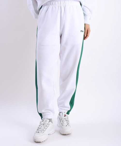 セール】FILA レディース 裏起毛 サイドライン ジョガーパンツ ワン
