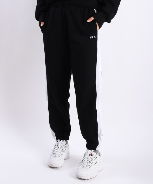 FILA(フィラ)の「FILA レディース 裏起毛 サイドライン ジョガーパンツ ワンポイント 刺繍ロゴ(その他パンツ・レディース・ブラック/ピンク/杢グレー/ホワイト・M/L)」の8枚目の写真