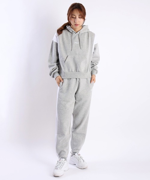 FILA(フィラ)の「FILA レディース 裏起毛 サイドライン ジョガーパンツ ワンポイント 刺繍ロゴ(その他パンツ・レディース・ブラック/ピンク/杢グレー/ホワイト・M/L)」の17枚目の写真