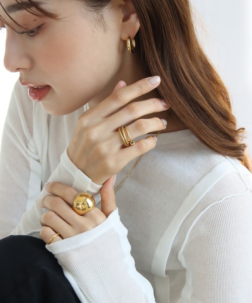 abaskdesign（アバスクデザイン）の「金属アレルギー対応 ボリュームインパクトリング（リング・レディース・ゴールド/シルバー・15号/13号/18号）」の7枚目の写真