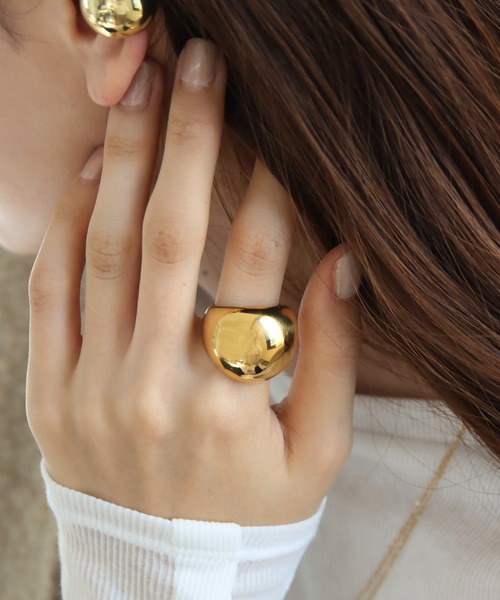 abaskdesign（アバスクデザイン）の「金属アレルギー対応 ボリュームインパクトリング（リング・レディース・ゴールド/シルバー・15号/13号/18号）」の10枚目の写真