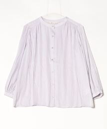 TOKYO SHIRTS | バンドカラー長袖ブラウス ビンテージデシン生地 レディース(シャツ/ブラウス)